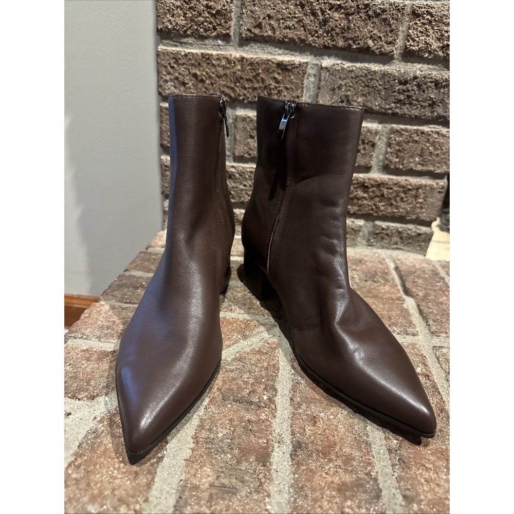 Nine West Maribu Pointed Toe Ankle Booties Dark Brown Leather US 8M #612 - Picture 16 of 16